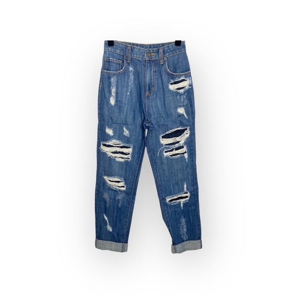 new LF Carmar Jeans ⍟ Denim on Denim Patchwork Boyfriend Baggy Jean Jeans ⍟ 23 ⍟ - Picture 4 of 17